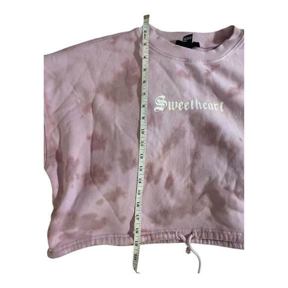 Forever 21 Pink Oversized Cropped Sweatshirt - Picture 8 of 9